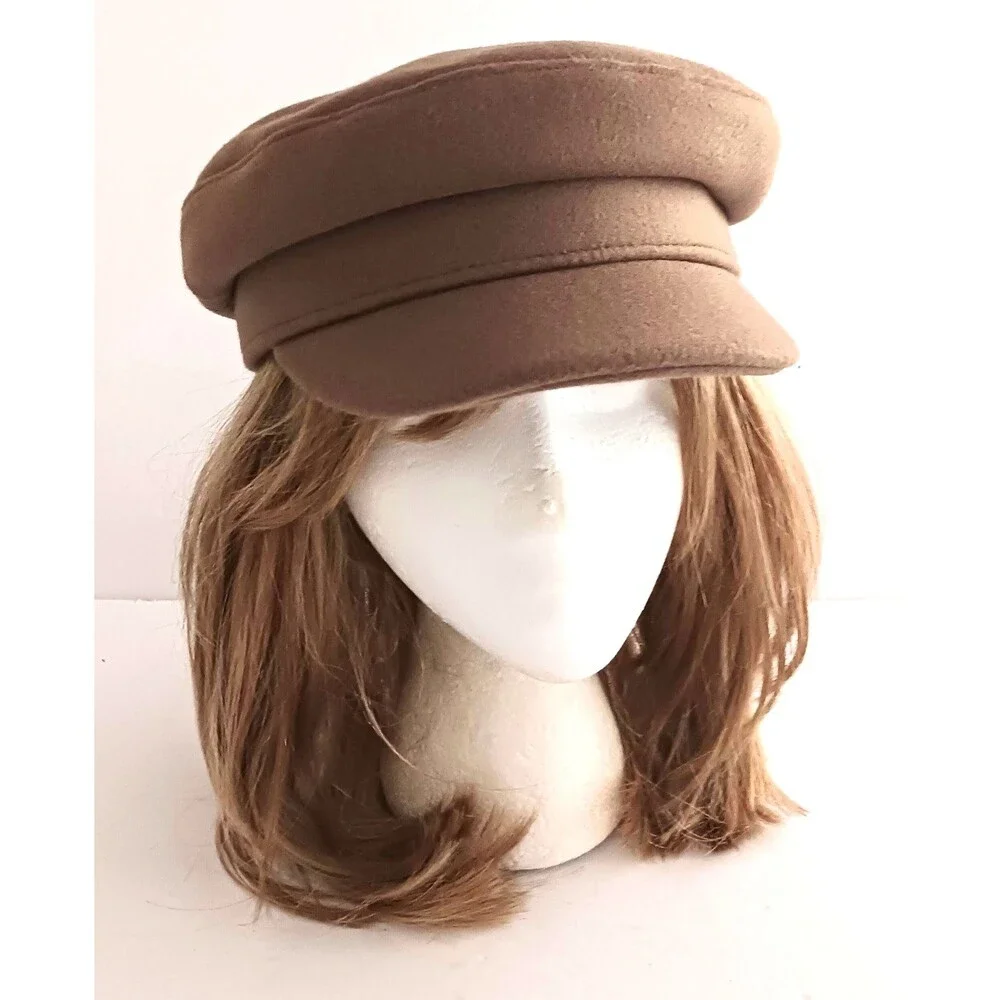 Universal Thread Camel Brown Wool Military Style Brimmed Cap O/S - Picture 10 of 10